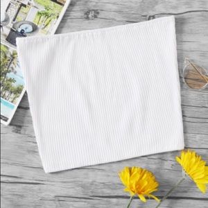 White ribbed tube top